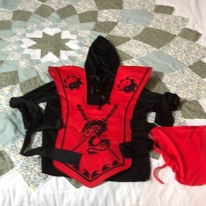 Boys Halloween ninja costume age 6 colour red and black